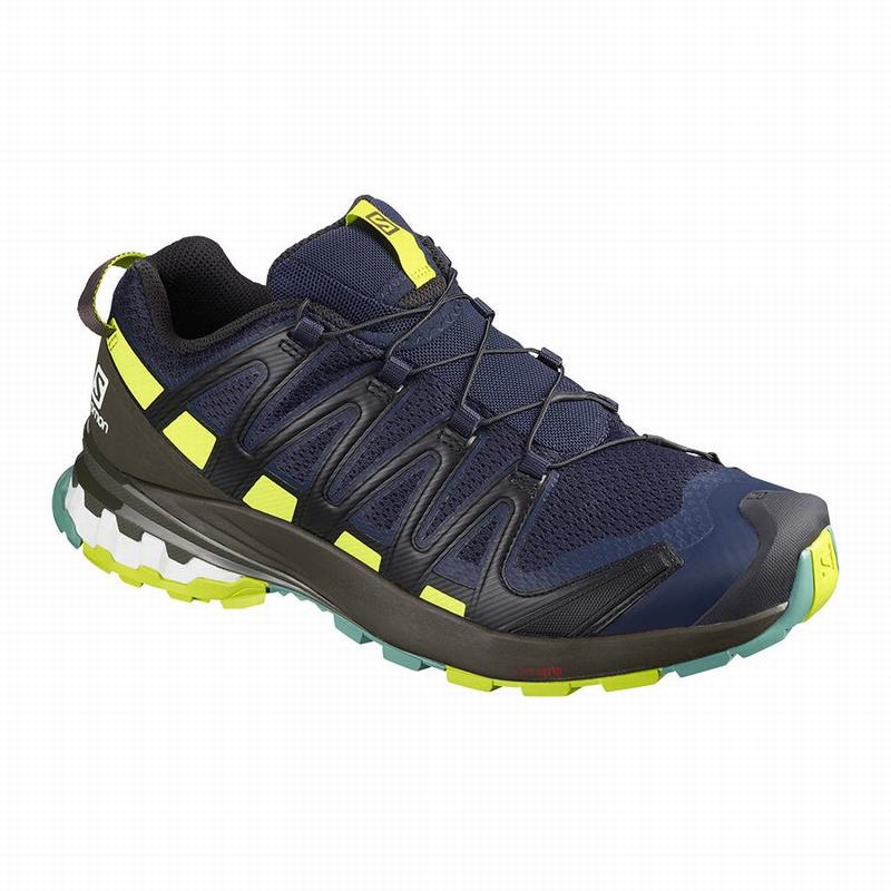 SALOMON XA PRO 3D V8 Philippines - Men's Trail Running Shoes - Navy/Light Green | 930167-XTG